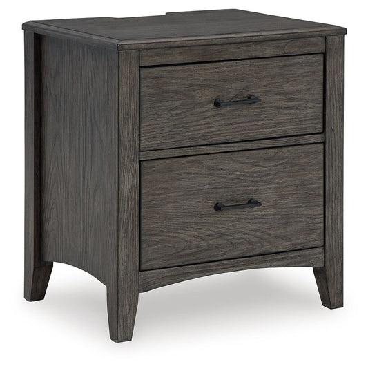 Montillan - Two Drawer Night Stand - Grayish Brown
