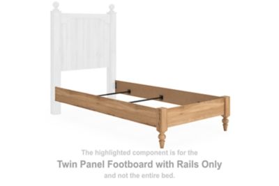 Aleaport - Warm Brown - Twin Panel Footboard With Rails