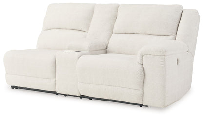 Keensburg - Raf Dbl Power Reclining Loveseat With Console - Linen