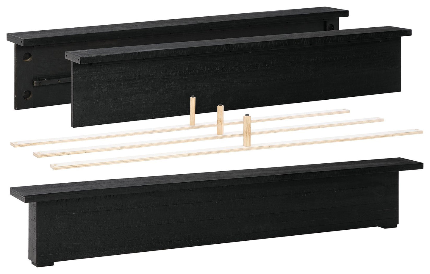 Londer - King Panel Footboard W/Rails - Black