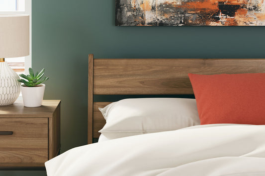 Deanlow - Full Panel Headboard - Honey