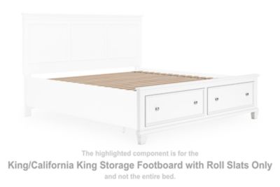 Fortman - King/California King Storage Footboard With Roll Slats - White