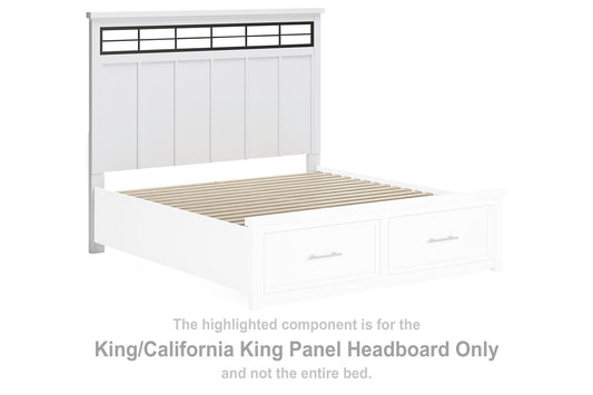 Ashbryn - White / Natural - King/California King Panel Headboard