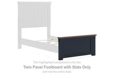 Landocken - Twin Panel Footboard With Slats - Brown / Blue