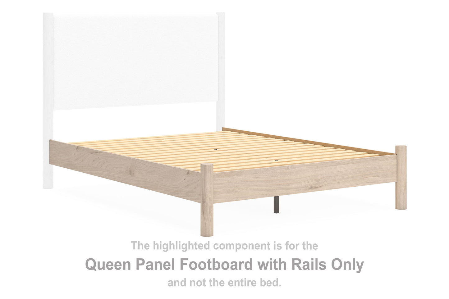 Cadmori - Queen Panel Footboard With Rails - Tan