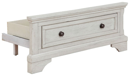 Robbinsdale - Twin Storage Ftbd w/Roll Slats - Antique White