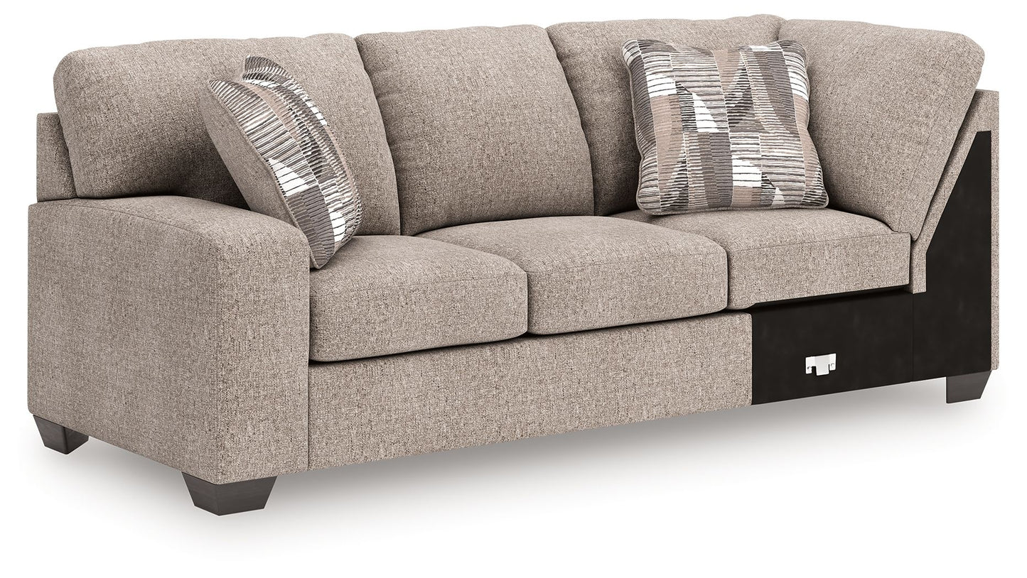 Newellen - LAF Sofa With Corner Wedge - Beige