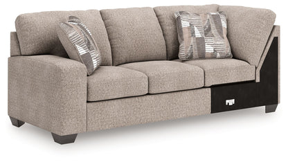 Newellen - LAF Sofa With Corner Wedge - Beige