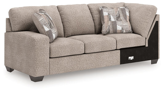 Newellen - LAF Sofa With Corner Wedge - Beige