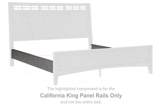 Montillan - California King Panel Rails - Grayish Brown