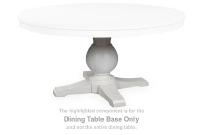 Greddinton - Round Dining Room Table Base - White