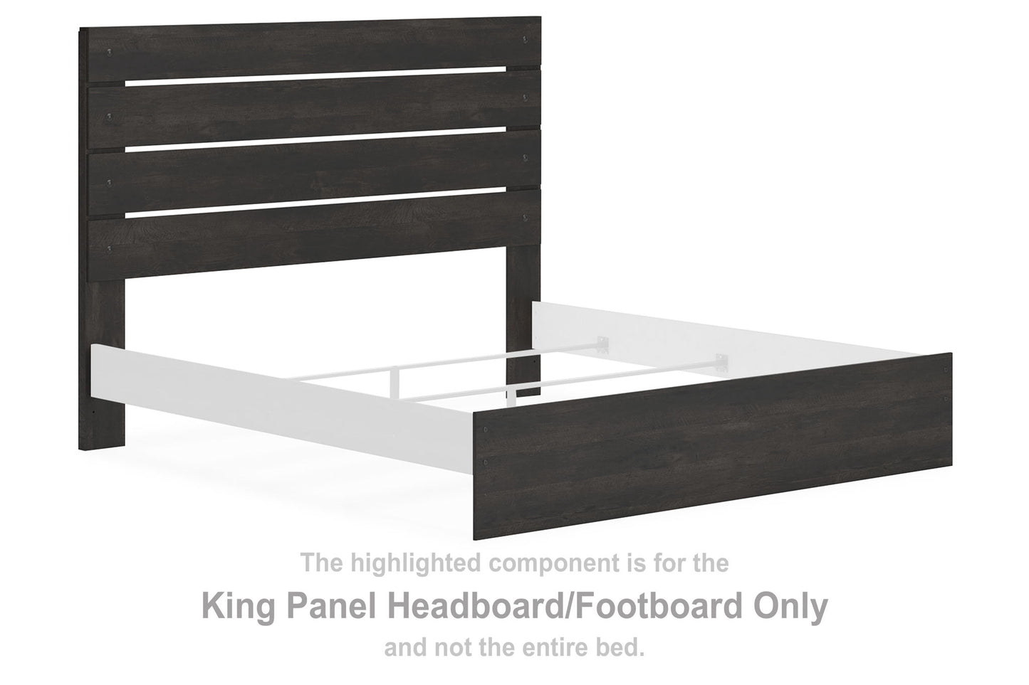 Hollivern - King Panel Headboard/Footboard - Dark Gray