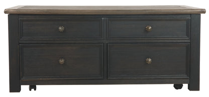 Tyler Creek - Grayish Brown / Black - Lift Top Cocktail Table