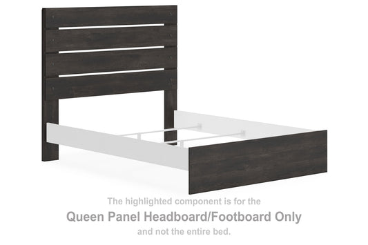 Hollivern - Queen Panel Headboard/Footboard - Dark Gray