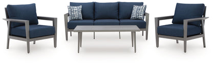 Gali - Sofa / Chairs / Table Set (Set of 4) - Gray / Blue