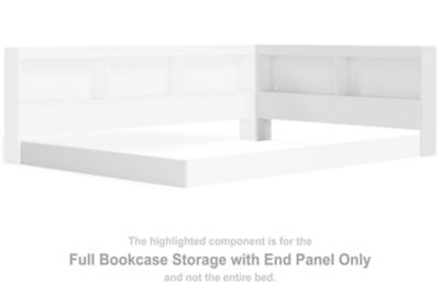 Piperton - F Bookcase Storage w/End Panel - White