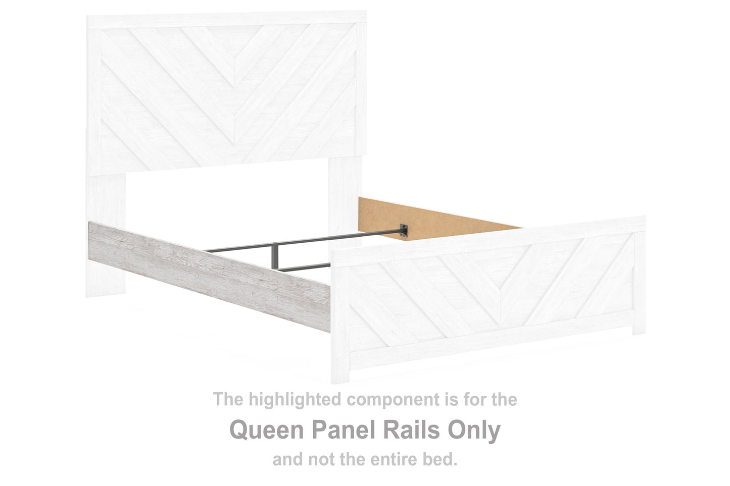 Cayboni - Queen Panel Rails - Whitewash