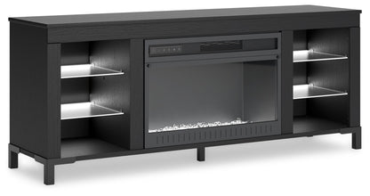Cayberry - TV Stand With Fireplace - Black