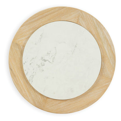 Camdill - Round End Table - Light Brown / White