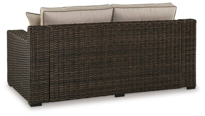 Coastline Bay - Loveseat W/Cushion - Brown