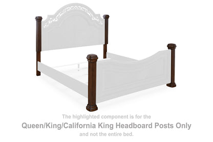 Lavinton - Queen/ King/ California King Headboard Posts - Brown