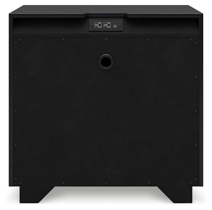 Londer - Black - Two Drawer Night Stand