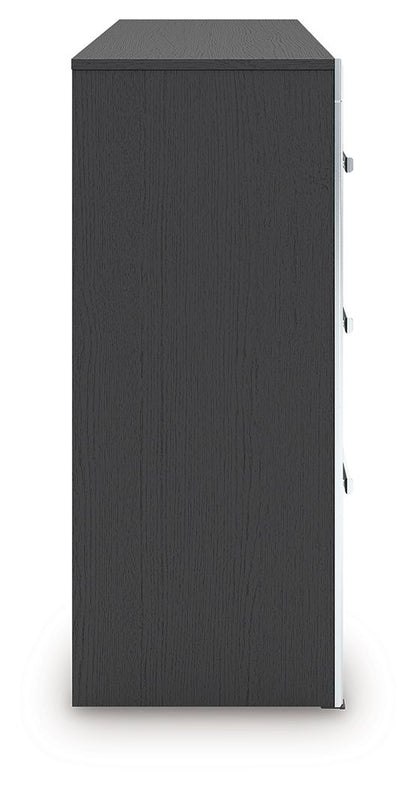Zuraleus - Black - Six Drawer Dresser