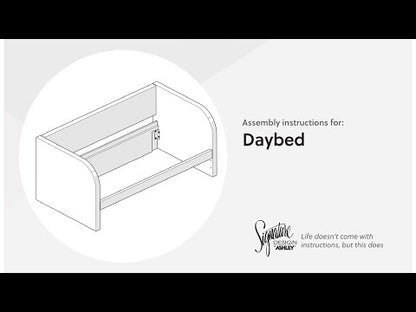 Arloster - Twin Upholstered Daybed Back Panel Rails - White