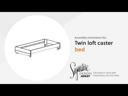 Larstin - Twin Loft Caster Bed - Brown