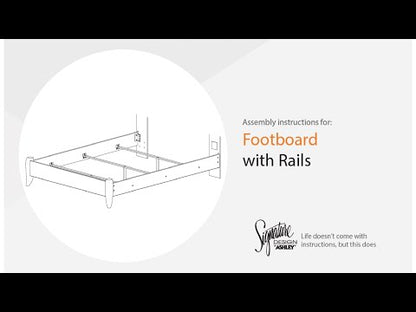 Paxberry - Full Panel Footboard w/Rails - Whitewash