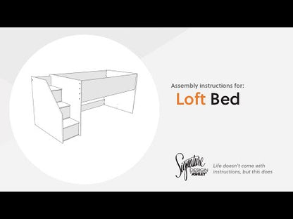 Frandern - Twin Loft Bed - Gray
