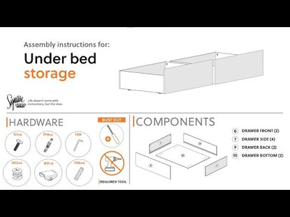 Onita - Twin/Full Double Drawer Storage - White