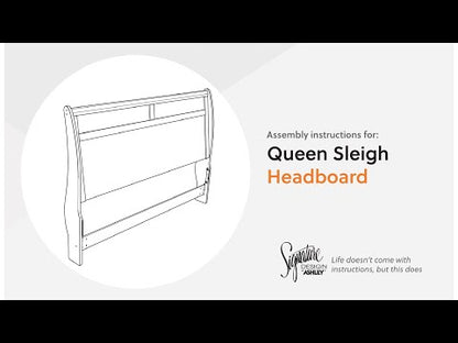 Willowton - Queen Sleigh Headboard - Whitewash